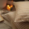 Cotton cushions stacked