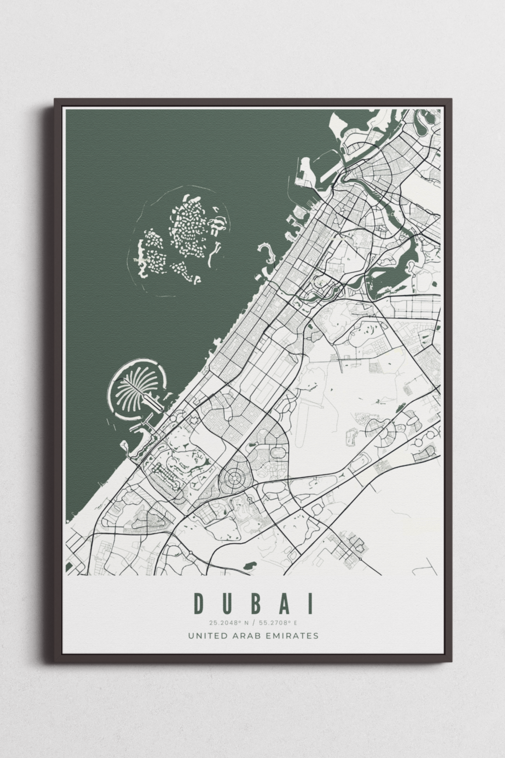 Dubai City Map Wall Art