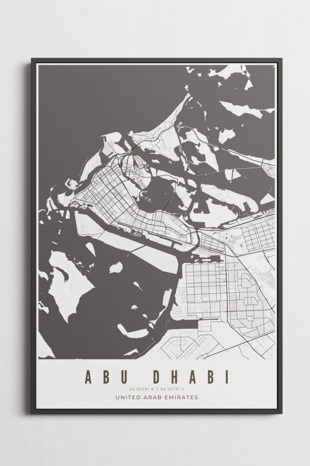 abu dhabi City Map on Canvas