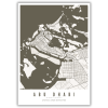 Abu Dhabi City Map Wall Art