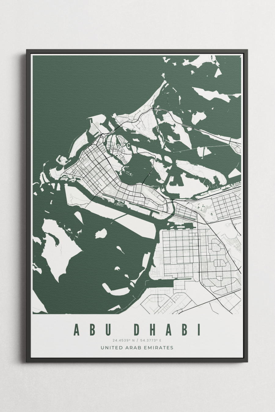 Abu Dhabi City Map Wall Art