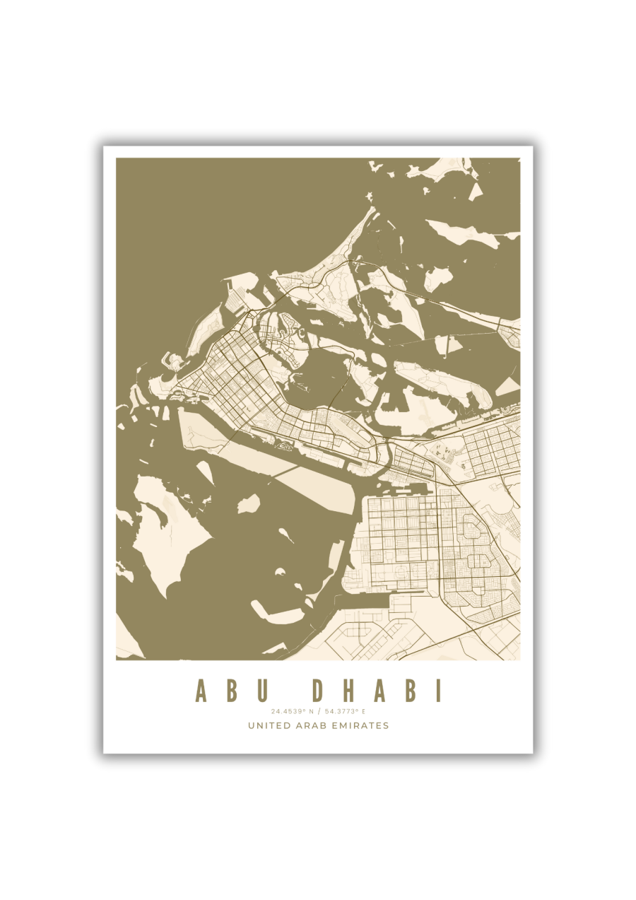 wall art of abu dhabi map