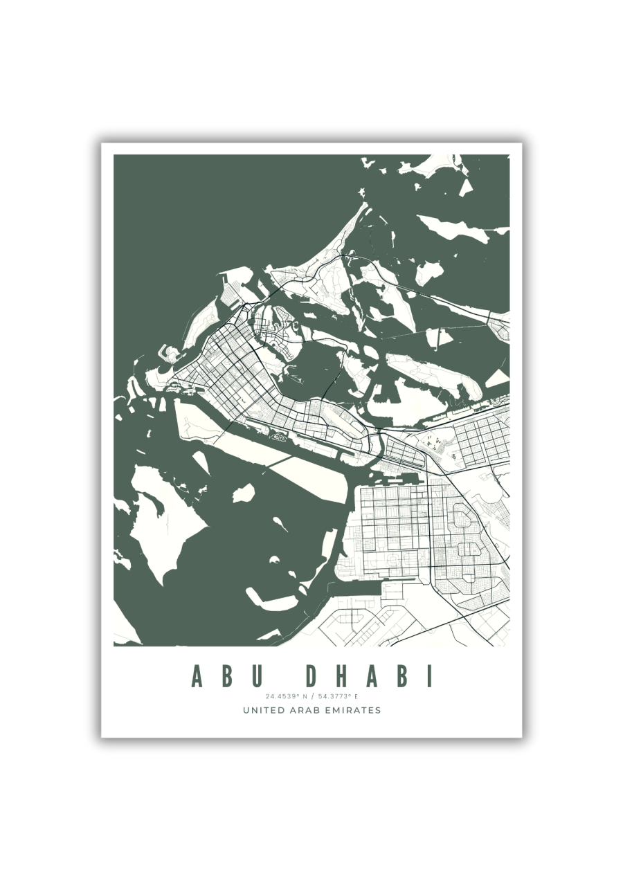 abu dhabi map for wall