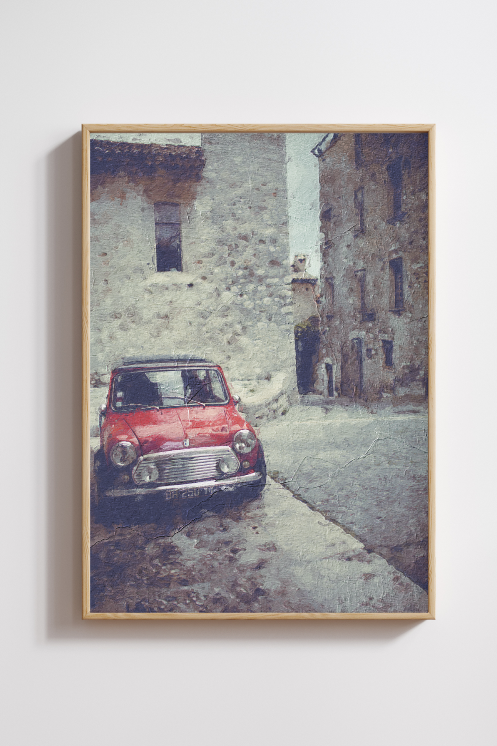 Red Mini in St. Paul de Vence  Art Print