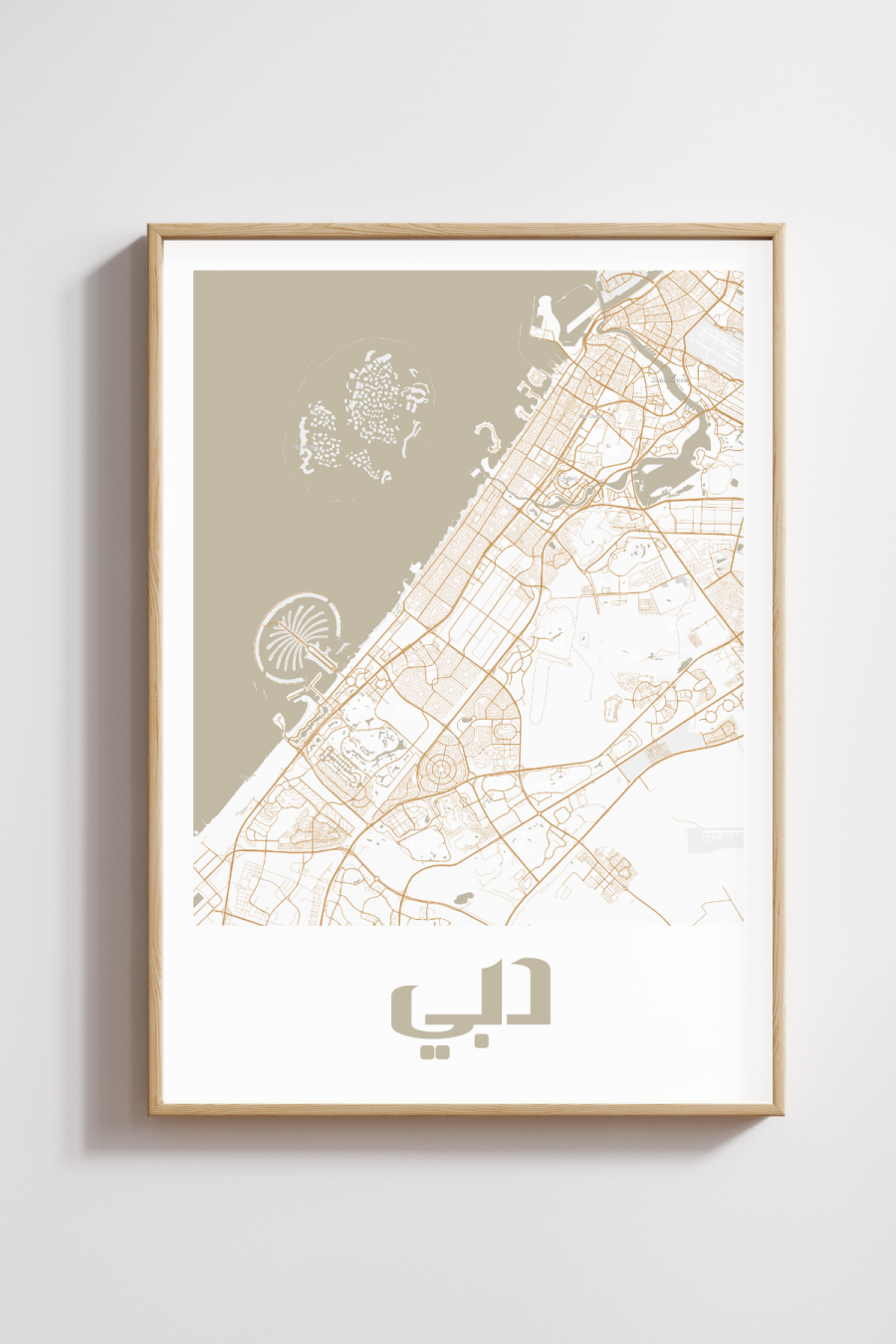 Dubai City Map in Arabic Style #2 - Sand
