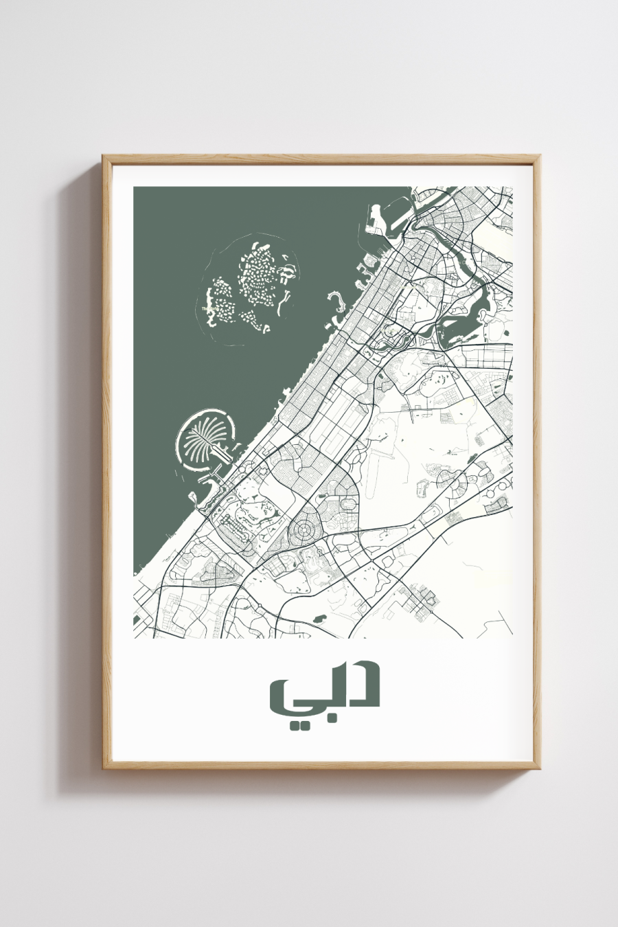 Dubai City Map in Arabic Style #2 - Teal