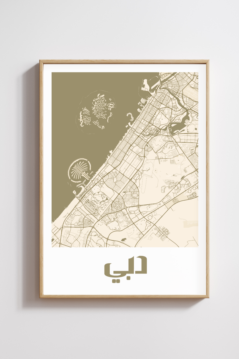 Dubai City Map in Arabic Style #2 - Bronze