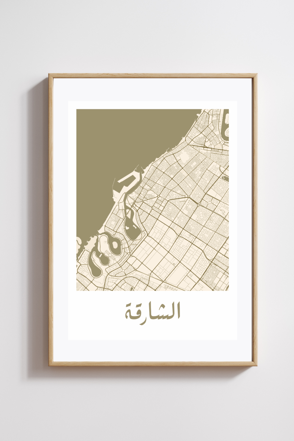 Sharjah City Map in Arabic Style #1 - Bronze - Image 2