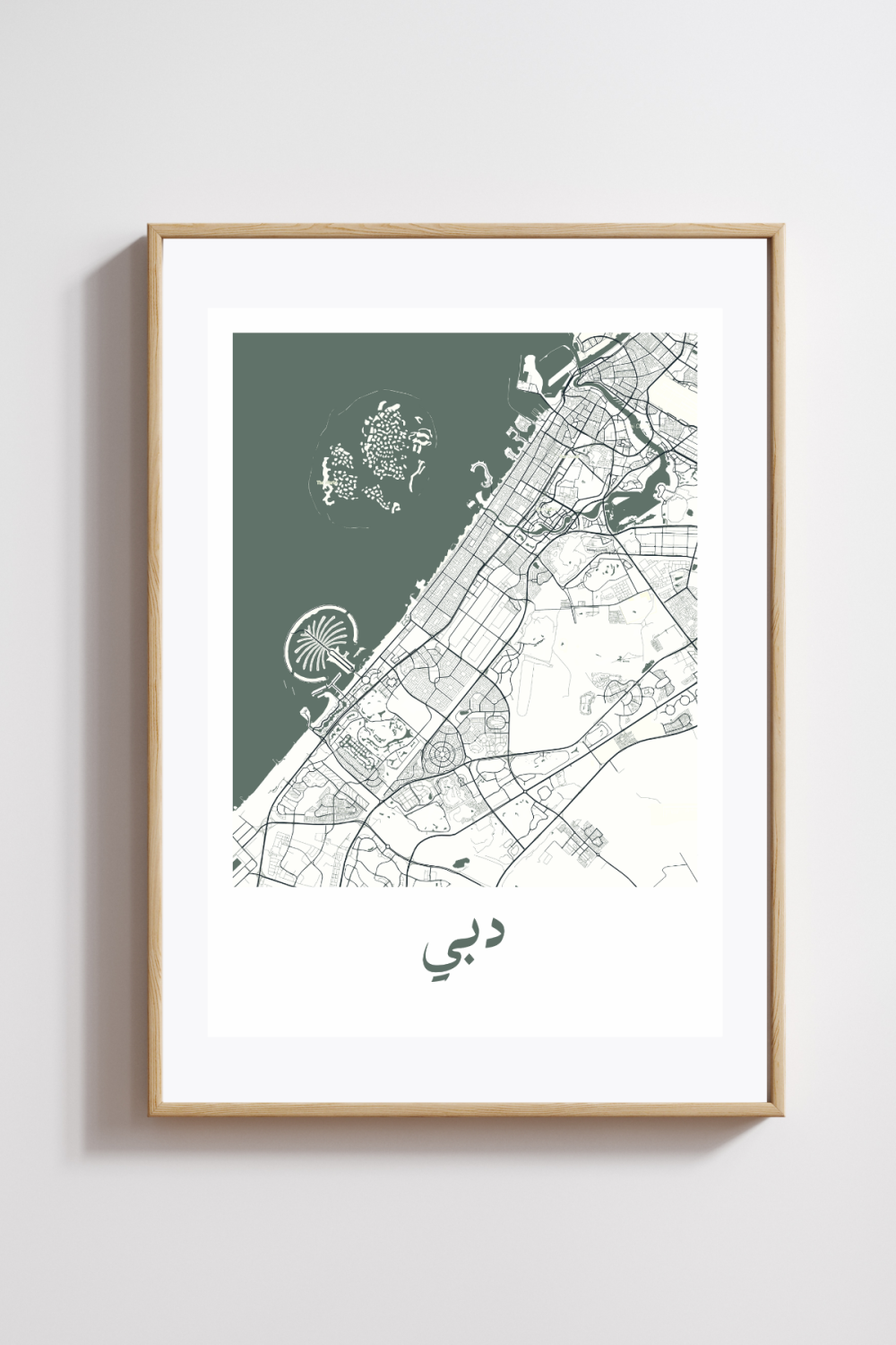 Dubai City Map in Arabic Style #1 - Teal - Image 2