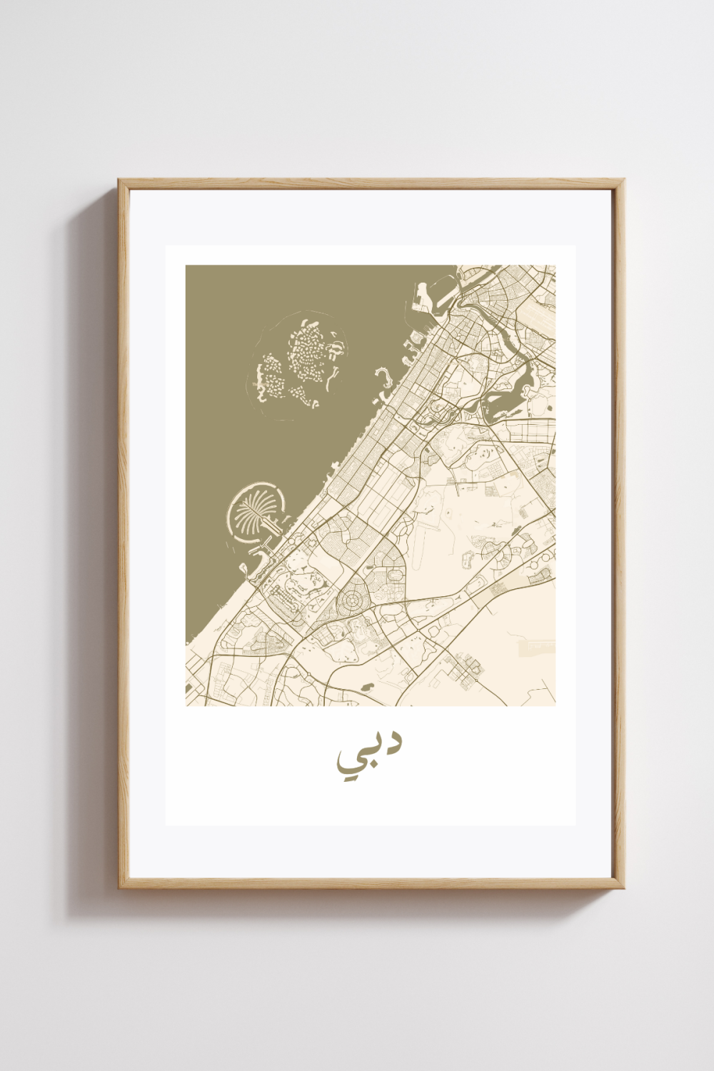 Dubai City Map in Arabic Style #1 - Bronze - Image 2