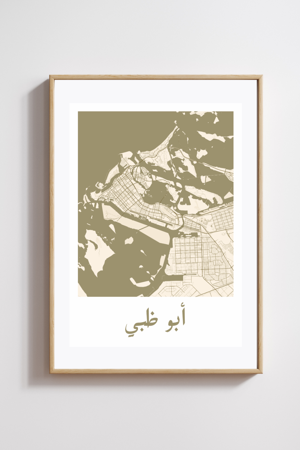 Abu Dhabi City Map in Arabic Style #1 - Bronze - Image 2