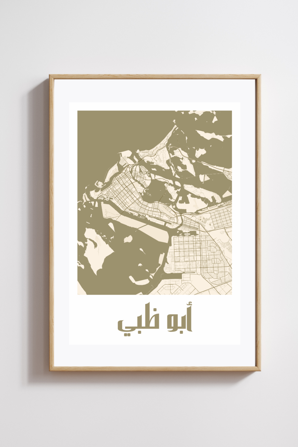 Abu Dhabi City Map in Arabic Style #2 - Bronze - Image 2