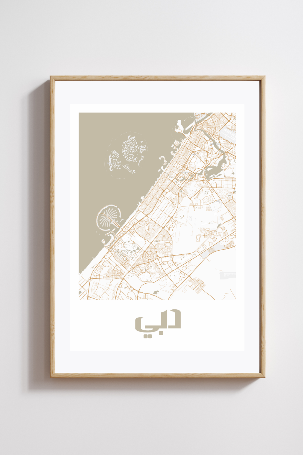 Dubai City Map in Arabic Style #2 - Sand - Image 2