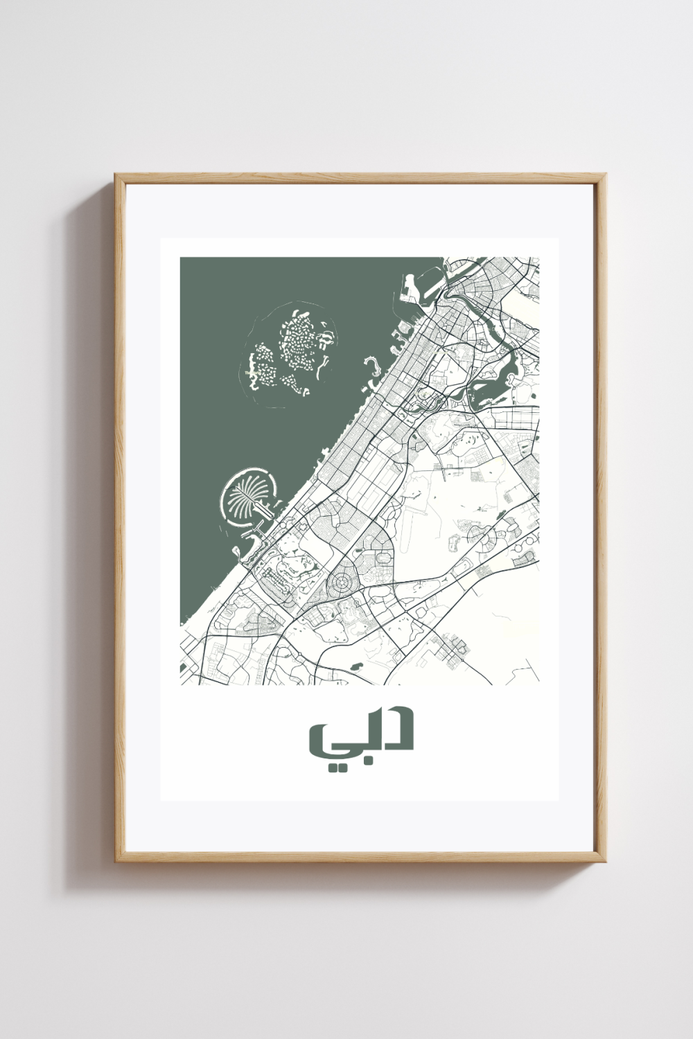 Dubai City Map in Arabic Style #2 - Teal - Image 2