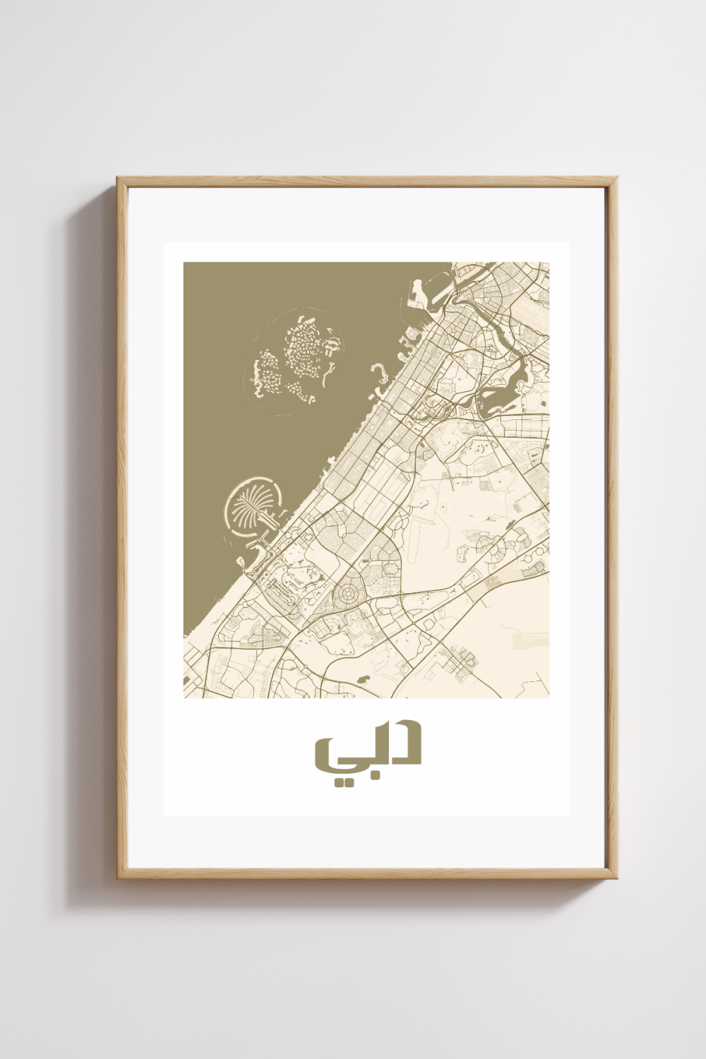 Dubai City Map in Arabic Style #2 - Bronze - Image 2