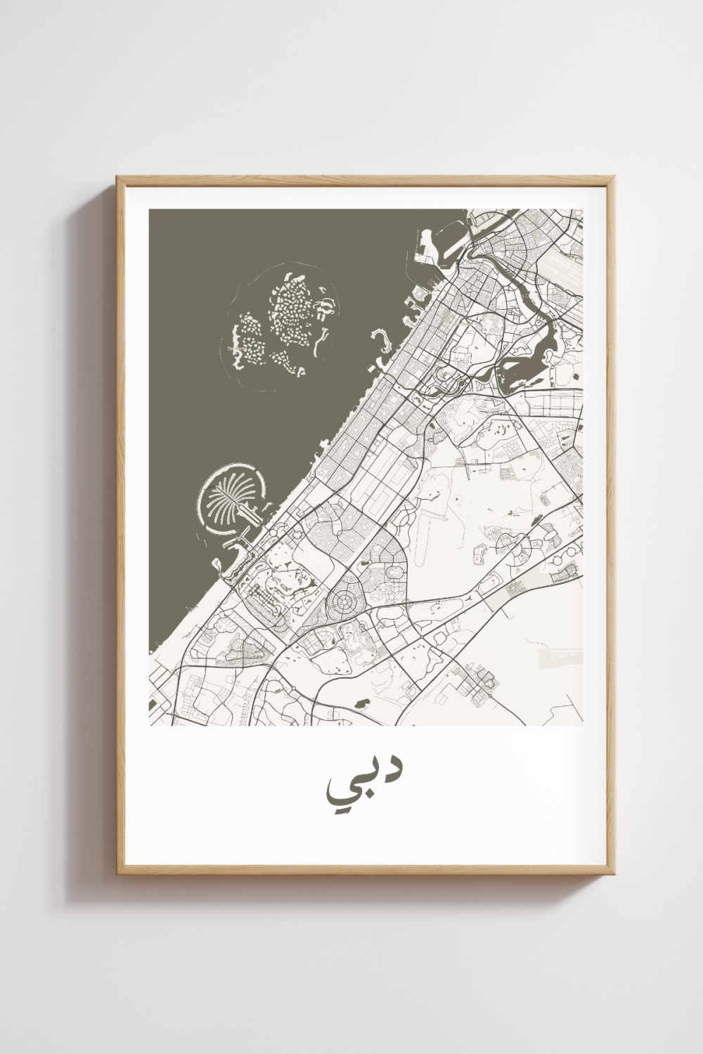 Dubai City Map in Arabic Style #1 - Black & White