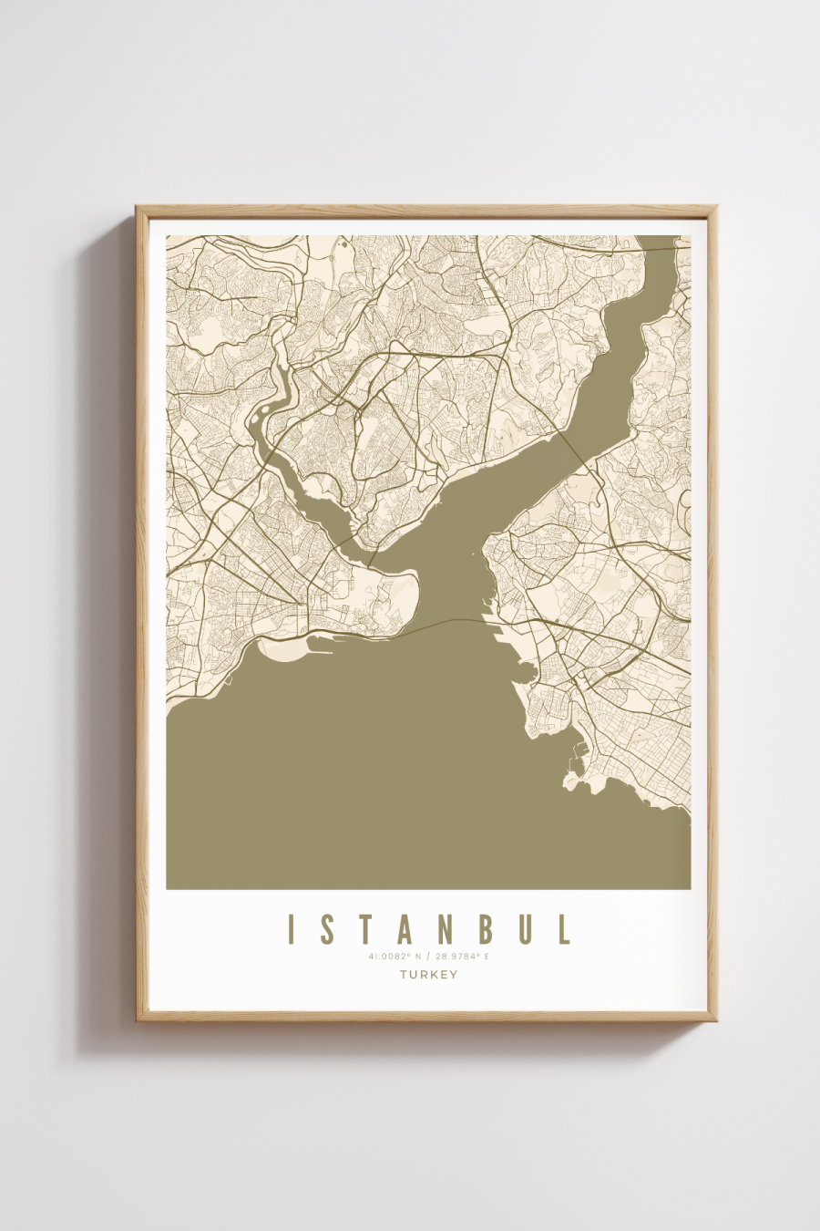 Istanbul City Map - Bronze - Multiple Sizes/Frames