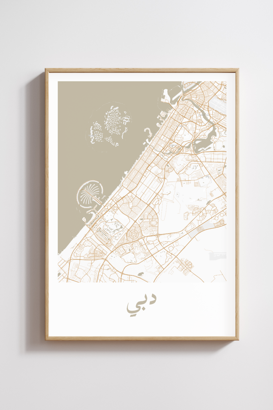 Dubai City Map in Arabic Style #1 - Sand