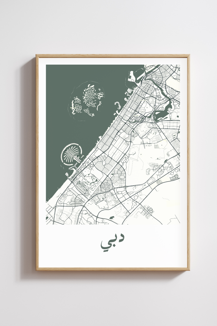 Dubai City Map in Arabic Style #1 - Teal