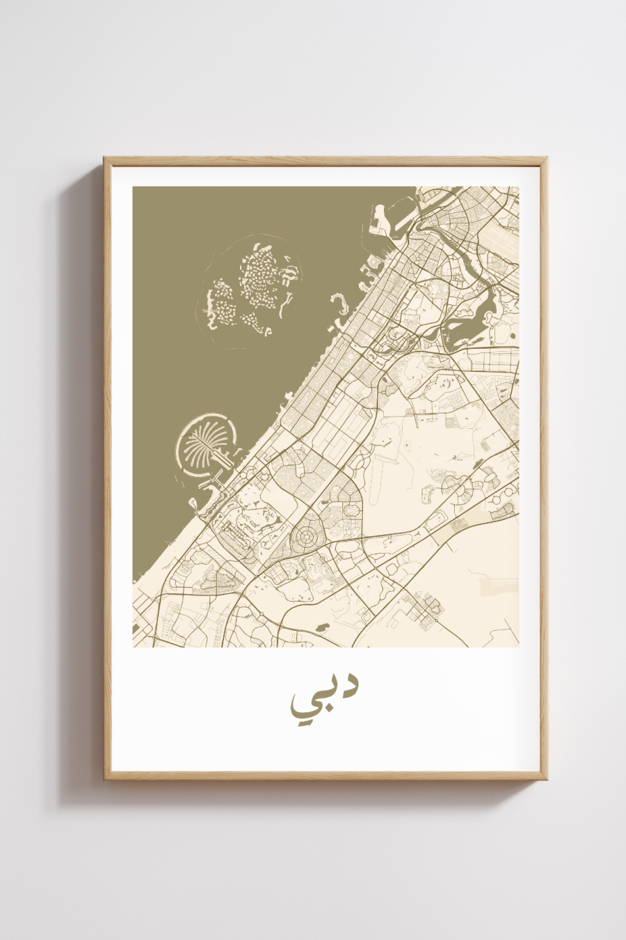 Dubai City Map in Arabic Style #1 - Bronze